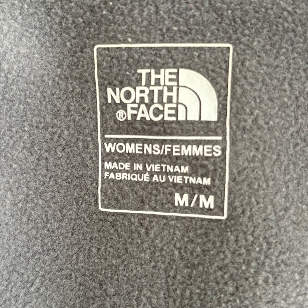 The North Face Women’s Grey Black Hybrid Hooded Jacket Fleece Zip Medium - Picture 5 of 6